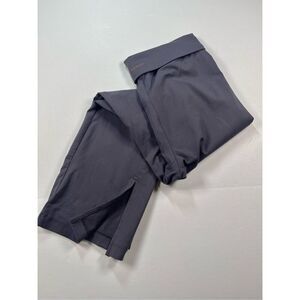 Patagonia Women size Small Cropped Yoga Pant Capri Gray Foldover Waist Slit Hem